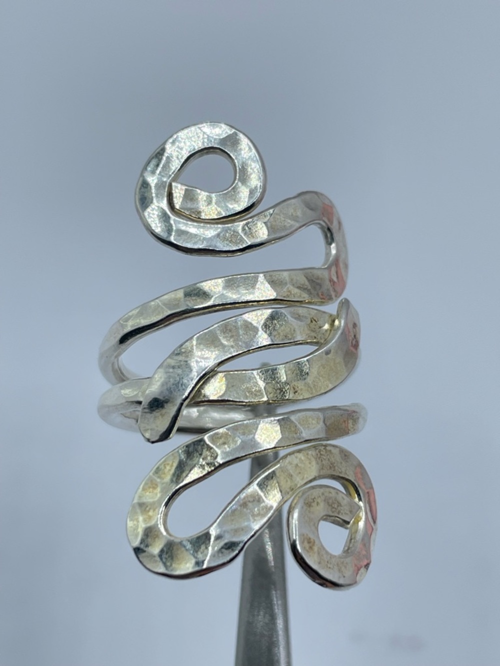 Vintage Taxco Silver Wrap Ring Hammered Statement Bold Southwestern Sz 8.5 - Picture 8 of 8